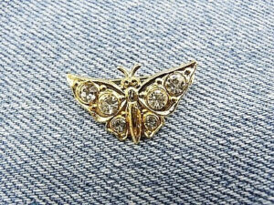BROCHE METAL Strass doré