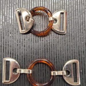 BOUCLE DÉCORATIVE - argent & marron