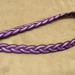 RUBAN FANTAISIE tressé- Fond noir & VIOLET