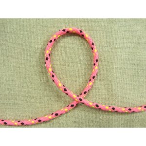 Cordon moucheté fluo en polyesther - rose