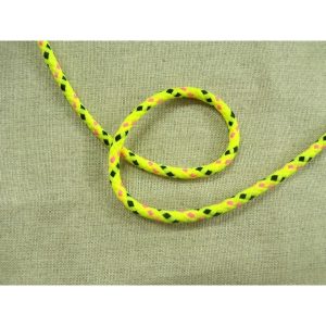 Cordon moucheté fluo en polyester - jaune