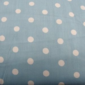 tissu coton imprimé à pois- bleu ciel à pois blanc