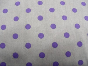 tissu coton imprimé gris à pois blanc