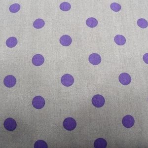 tissu coton imprimé gris à pois blanc