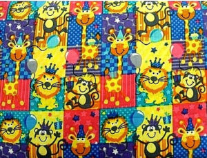 tissu coton imprimé animaux lion multicolore