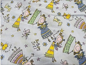 tissu coton imprimé happy birthday parme