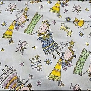 tissu coton imprimé happy birthday parme