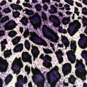tissus velours- 150 cm- blanc et violet
