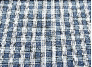 tissus coton imprimé- 160 cm- motif carreau bleu et blanc
