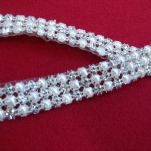 ruban strass blanc nacré