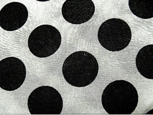 tissu coton imprimé blanc à pois noir