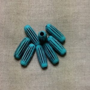 perle striée turquoise