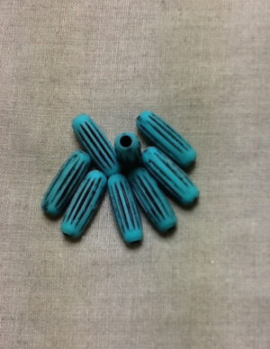 perle striée turquoise