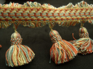ruban avec pompon viscose multicolore