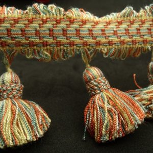 ruban avec pompon viscose multicolore