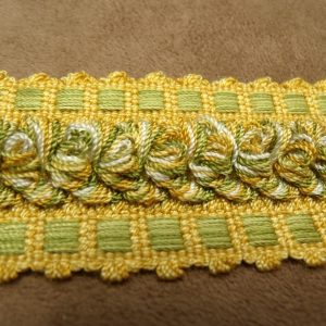 ruban fantaisie jaune et vert