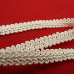 ruban fantaisie entrelacé blanc