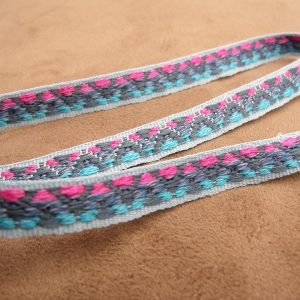 ruban fantaisie bleu et rose