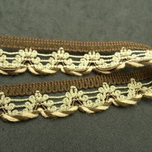 ruban fantaisie marron et lurex or