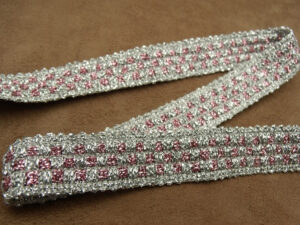 ruban fantaisie argent et rose
