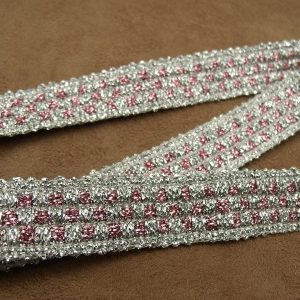 ruban fantaisie argent et rose