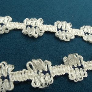 ruban fantaisie blanc et bleu