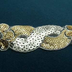 ruban pailleté avec sequin or et argent