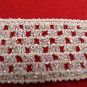 ruban fantaisie blanc cassé avec lurex3.5 cm