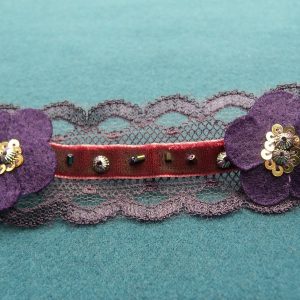 ruban fantaisie violet garni de perle