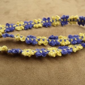 ruban fantaisie violet et jaune