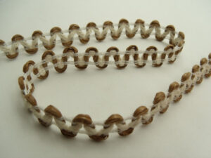 ruban fantaisie raphia beige clair et beige foncé
