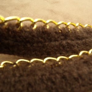 RUBAN FANTAISIE LAINAGE marron avec chaine or