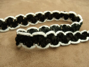 ruban fantaisie viscose noir et blanc