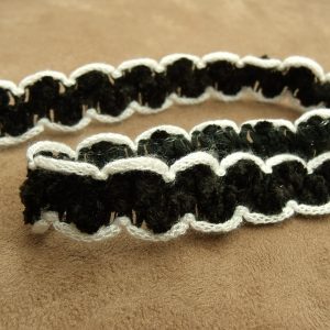 ruban fantaisie viscose noir et blanc