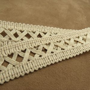 ruban fantaisie entrelacé beige