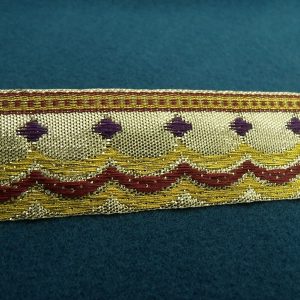 ruban fantaisie or et bordeaux