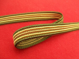 ruban fantaisie viscose vert jaune et marron
