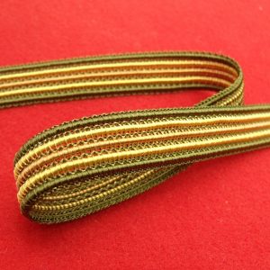 ruban fantaisie viscose vert jaune et marron