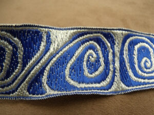 ruban fantaisie bleu lurex argent
