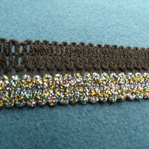 ruban fantaisie noir lurex multicolore