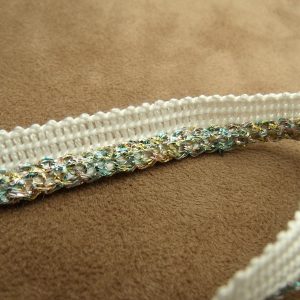 ruban fantaisie blanc lurex multicolore
