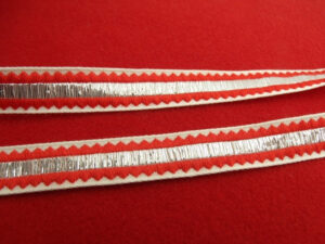 ruban fantaisie rouge lurex argent