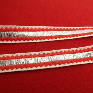 ruban fantaisie rouge lurex argent