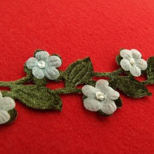 ruban fantaisie velours motif fleur organza