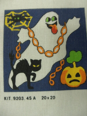 canevas motif HALLOWEEN FANTOME - 20X20 cm