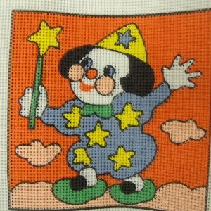 canevas motif CLOWN BAGUETTE MAGIC 20x20 cm