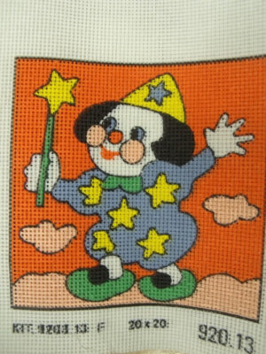 canevas motif CLOWN BAGUETTE MAGIC 20x20 cm