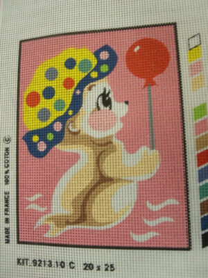 canevas motif ANIMAUX 20x25 cm