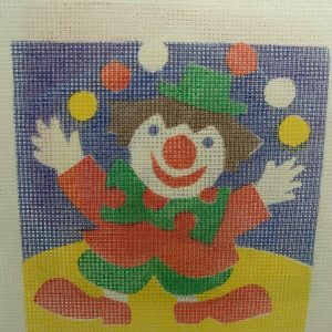 canevas motif CLOWN 20x20 cm