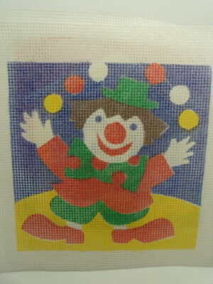 canevas motif CLOWN 20x20 cm